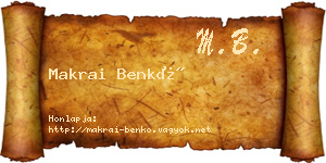Makrai Benkő névjegykártya